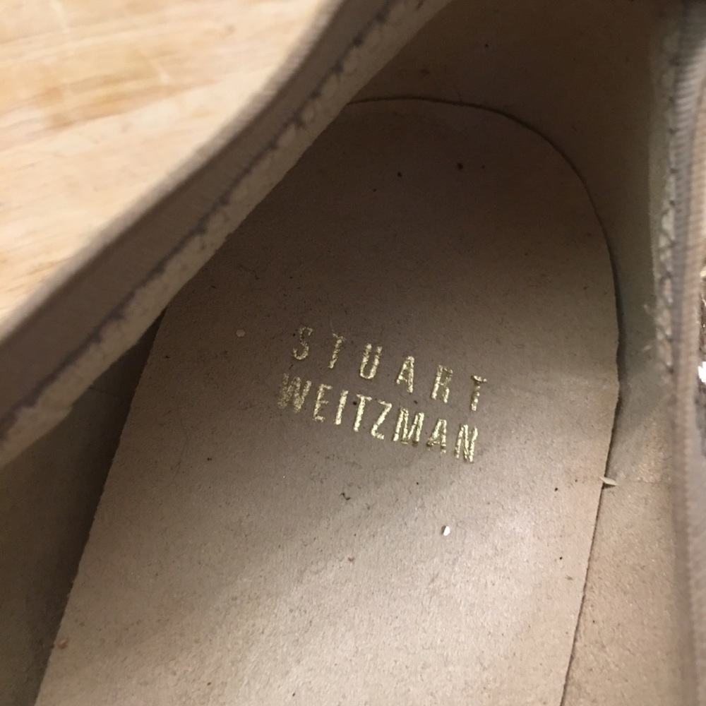 Stuart Weitzman gold glitter ballet slipper NWOT - Picture 6 of 8